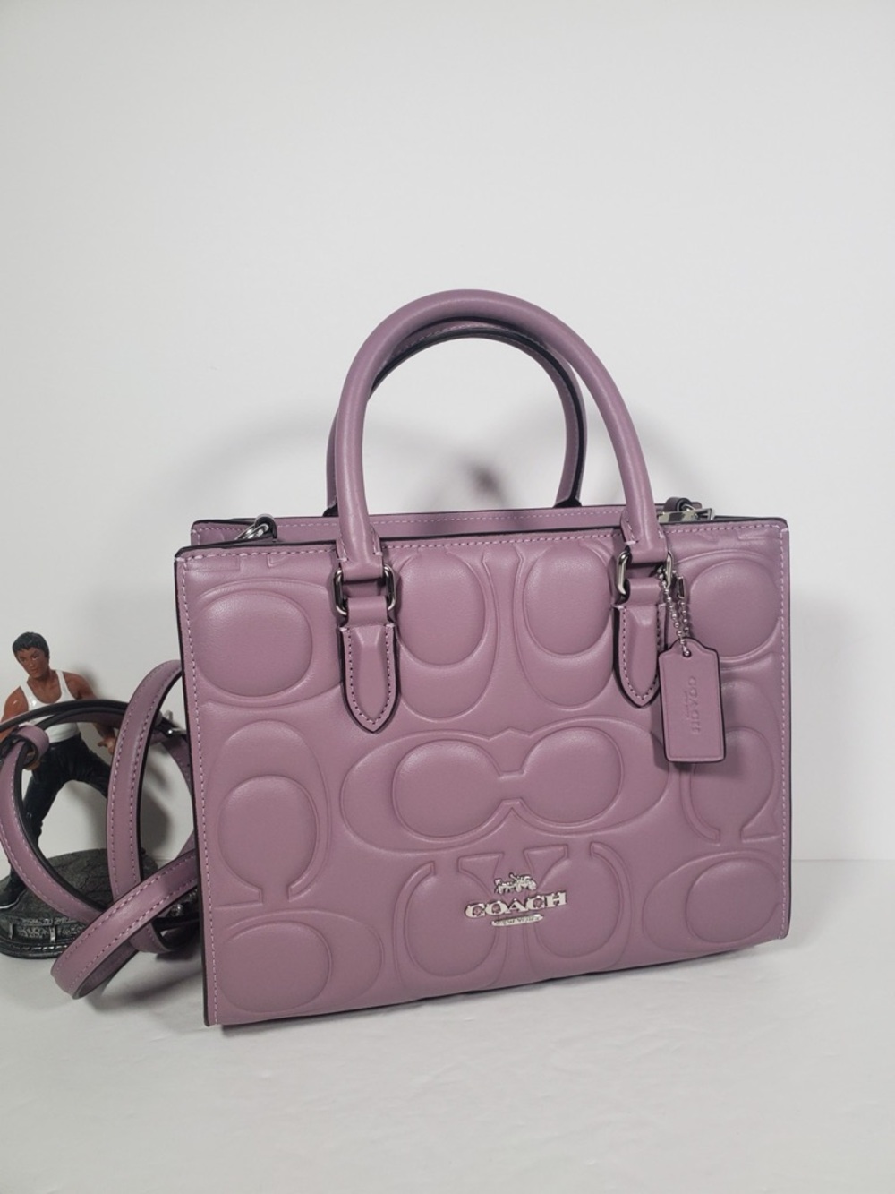 Coach Maggie Small Tote Bag Signature Leather Jasmine Purple NWT